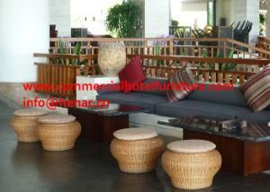 Round Garden Rattan Wicker Stool Chairs Furniture for Outdoor