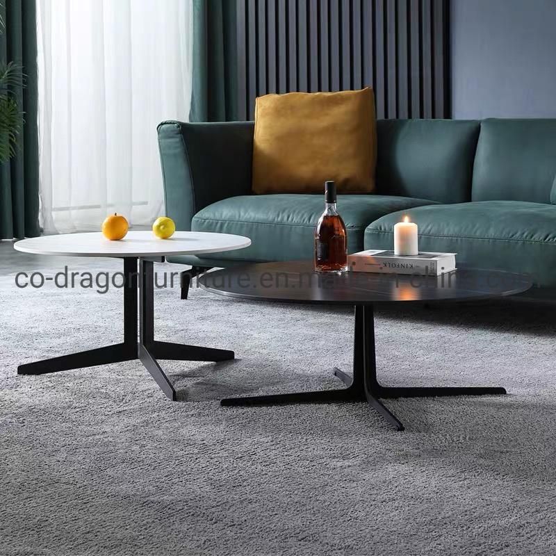 Fashion Home Furniture Steel Coffee Table Group with Marble Top