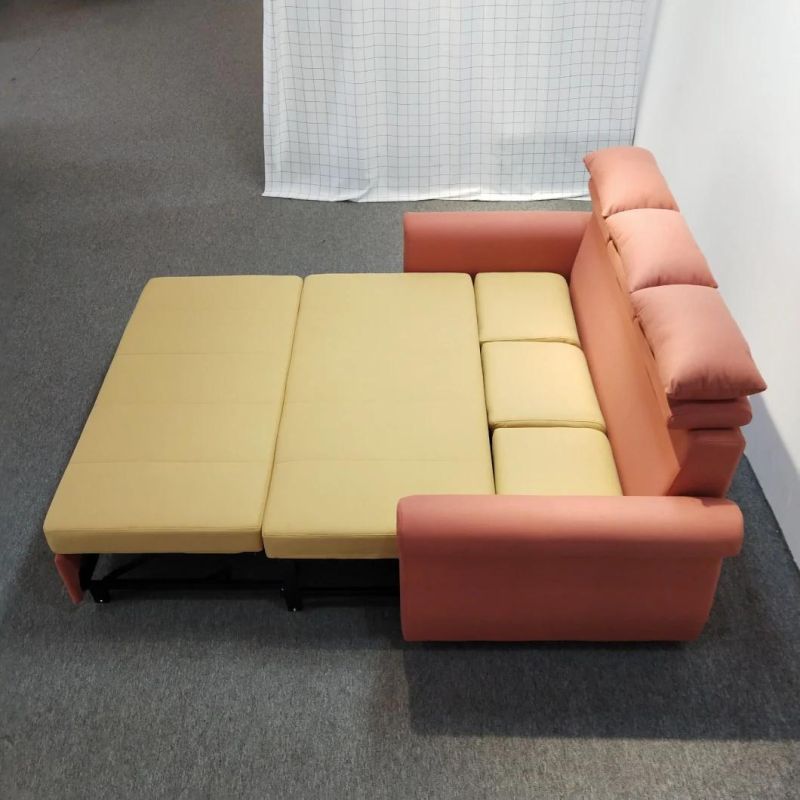 Mixed Color Modern Sofabed Fabric Three Seater Pulling out Sofa Set