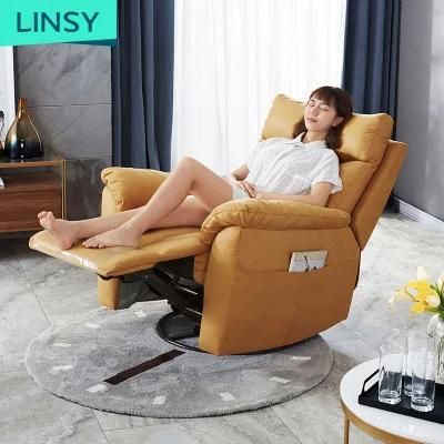 Linsy New European China Sofa Set Leather Recliner Manual Ls170sf2