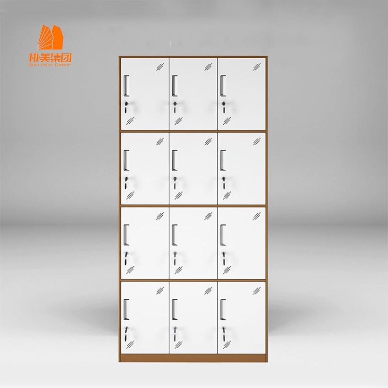 Factory Direct Sale, Knock-Down Construction, School or Public Lockers, Steel 12 Dower Storage Cabinet, Metal Wardrobe.