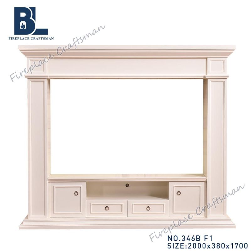 Hot Sale Wooden TV Stand with Evelctric Fireplace (346B)