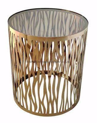 New Chinese Style Laser Cut Stainless Steel Cheap End Table for Home and Hotel