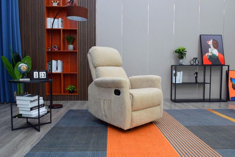 Jky Furniture Living Room Single Small-Size Fabric Manual Push Back Recliner Chair