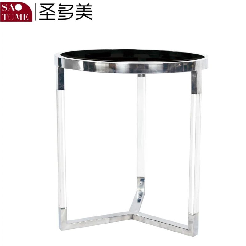 Modern Popular and Practical Living Room Furniture Stainless Steel Glass End Table