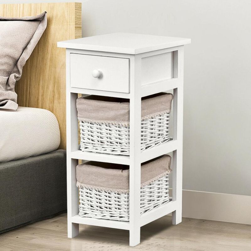 Factory Hot Selling Wooden Bedroom Bedside Table Nightstand Chest Cabinet