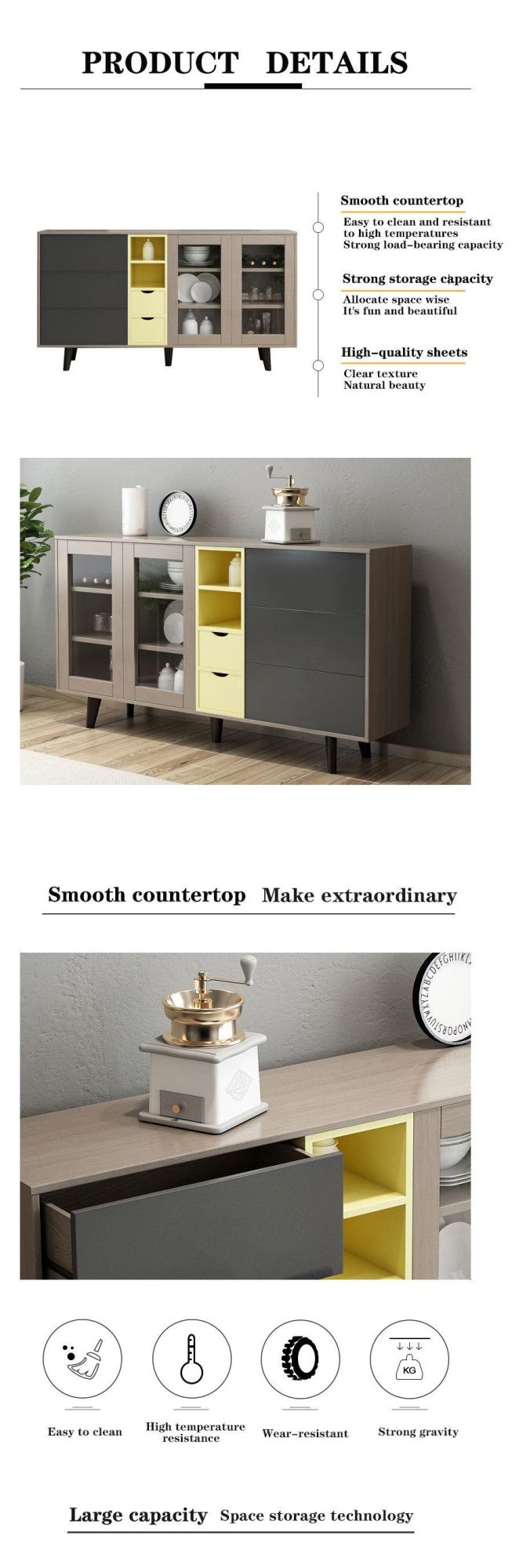 Storage Cabinet Furniture Vintage Modular Wooden Home Furniture Living Room Kitchen Cabinets