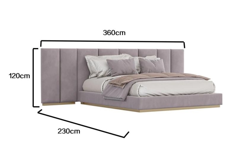 Lizz Soft Bed in Fabric Bedroom Furniture Easy Installed Home Hotel Queen Size Bed with High Rebound Mattress