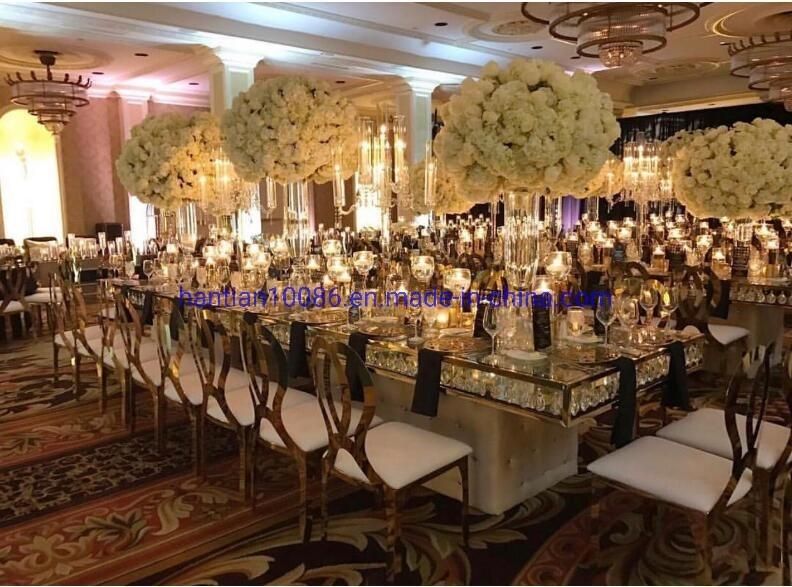 Living Room Chairs Good Quality Stainless Steel High Decoration Back Gold Wedding Chair for Event