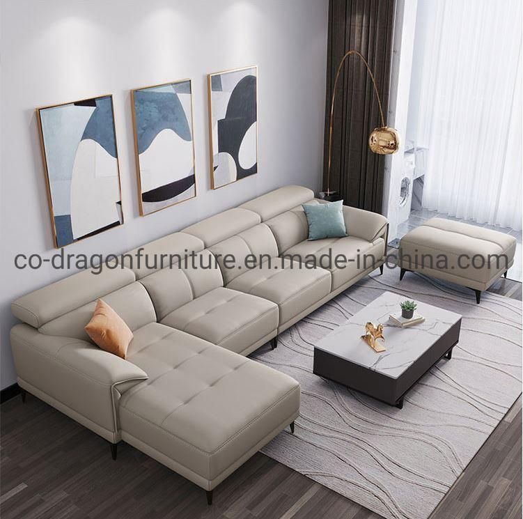 Luxury Leather Sofa with L Shape for Living Room Furniture