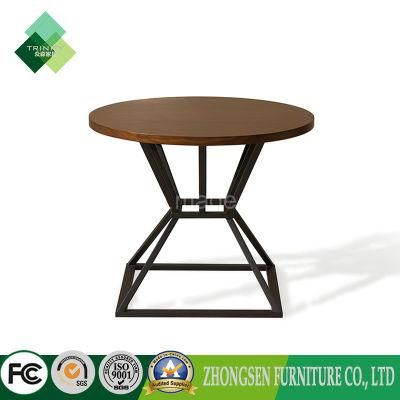 Top Selling Cheap Stainless Steel Wooden Round Coffee Table