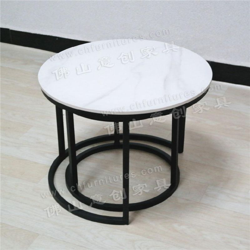 Italian Style Light Luxury Simple Huayan Slate Household Small Round Combination Coffee Table