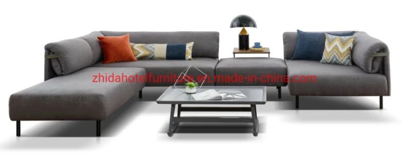 L Shape Armrest Cushion Living Room Furniture Hotel Sofa