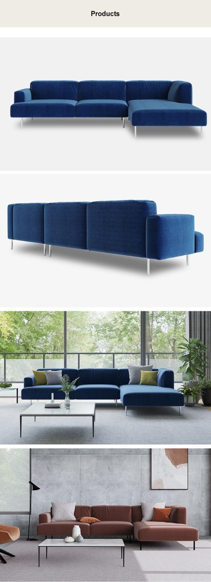 L Shape Leisure Sofa Set Living Room Furniture Corner Sofa