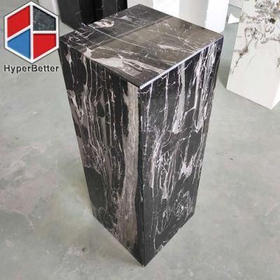 Silver Portoro Marble Plinth Tables