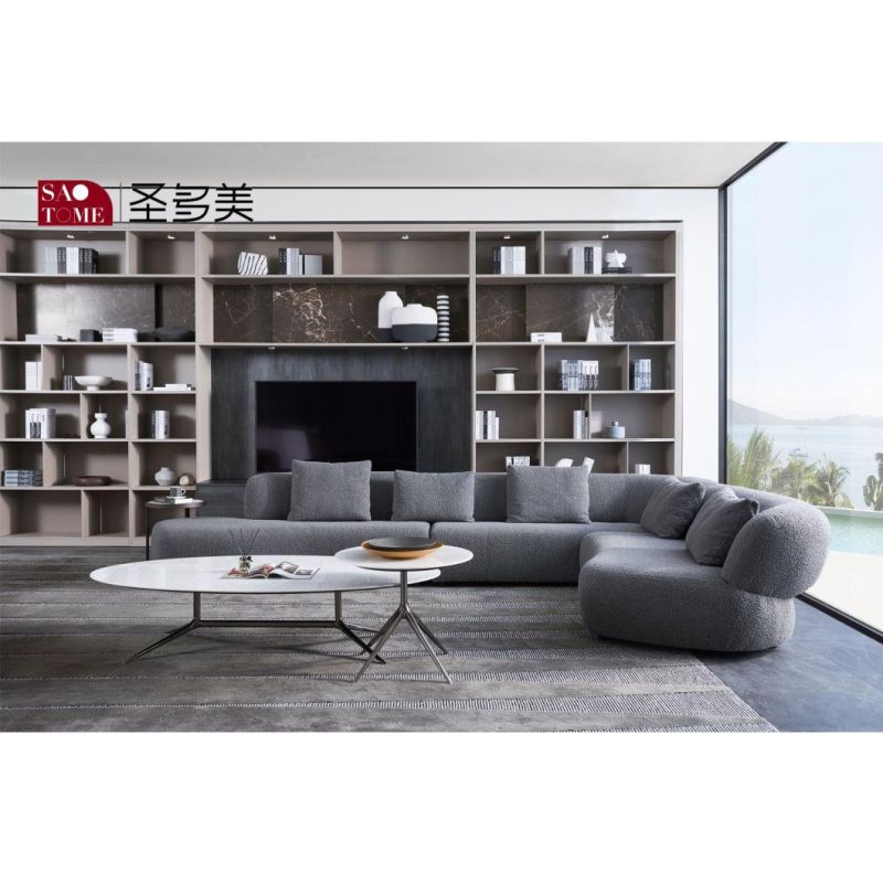 Living Room Furniture New Corner L Shaped Leather Sofa