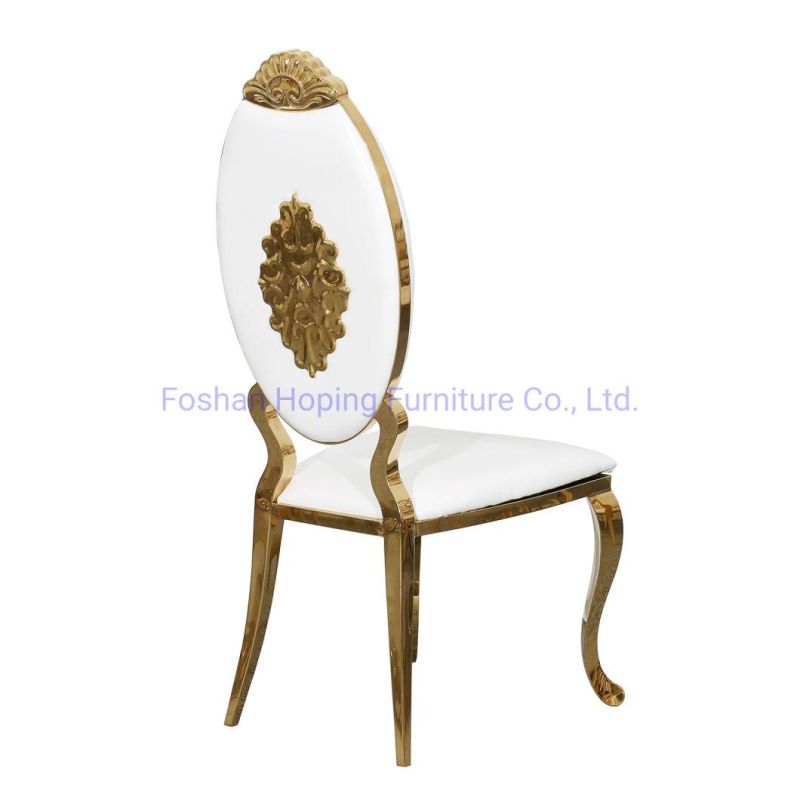 Gold Barcelona Restaurant Table Chairs Modern White Dining Wedding Chair for Cafe Furniture