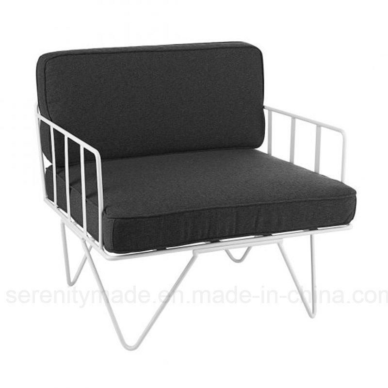 Modern Outdoor Hairpin Lounge Chair with Seat Cushion