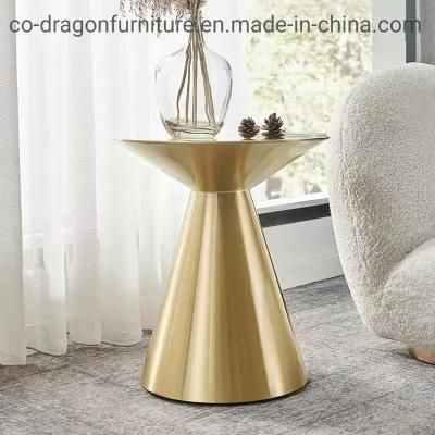 Luxury Home Furniture Gold Steel Side Table with Finger Printing