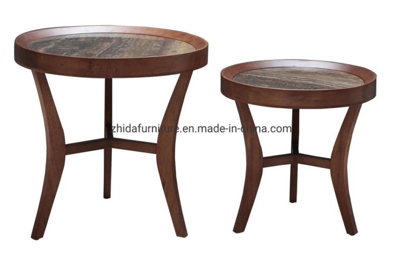 Chinese Marble Modern Side Table Coffee Table Woooden Table