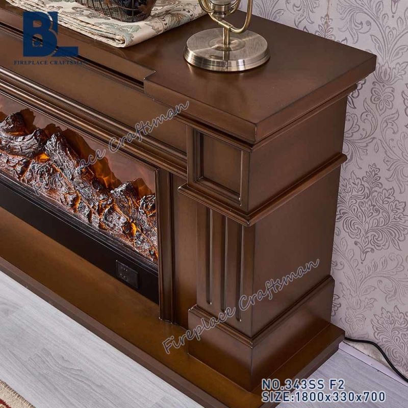 Factory Price Home Appliance French Style Decorative Electric Fireplace Mantel Wooden TV Stand for Living Room Furniture for Sale