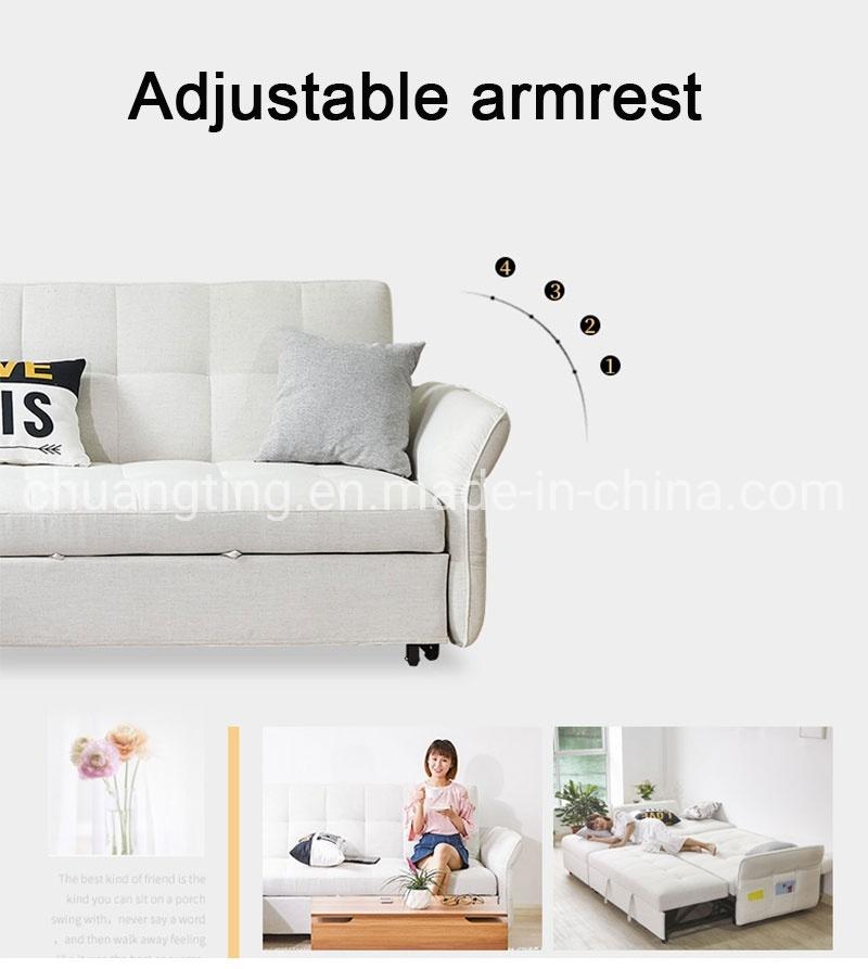 New Design Sofa Bed with Adjustable Armrest