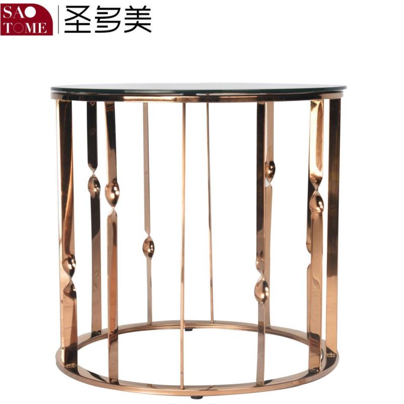 Modern Hot Selling Hotel Living Room Furniture Black Glass Small Round End Table