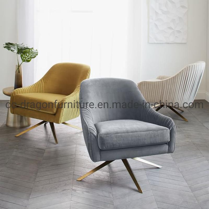 Modern Design Luxury Furniture Steel Legs Swivel Lounge Sofa Chair