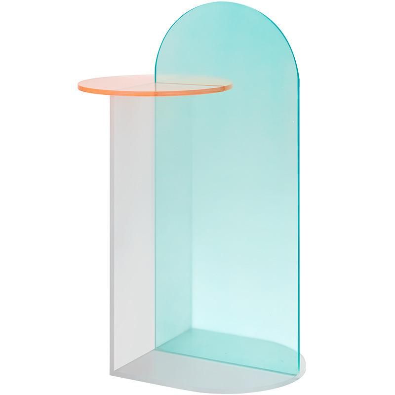 Wholesale Custom Clear Modern Acrylic Round Side Table for Small Space Living Room