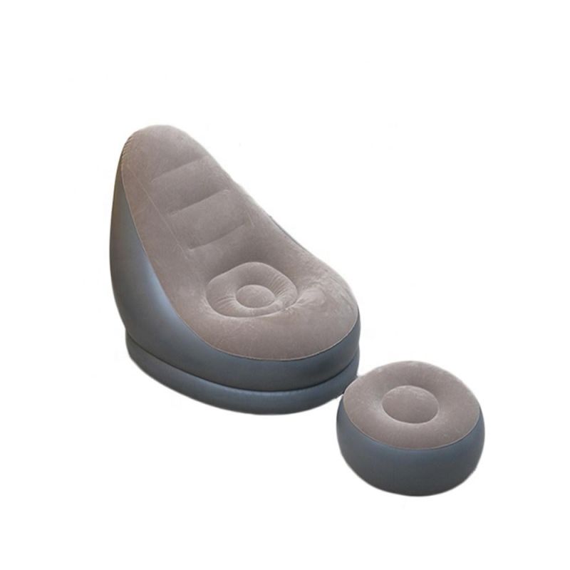 PVC Home Suede Inflatable Sofa with Footstool