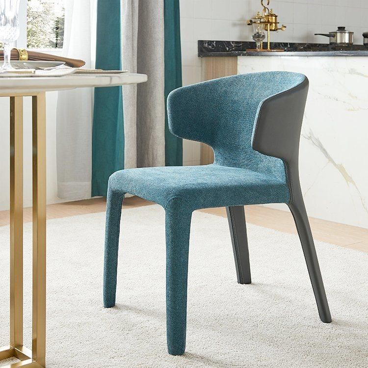 Italian Minimalist Style PU Fabric Modern Waiting Dining Chair (HYA-5206)