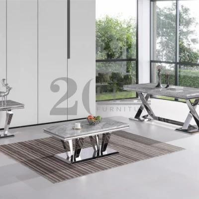 European Cheap Small Chrome Silver Legs Coffee Tables Luxury Glass Tempered Home Furniture for Sale