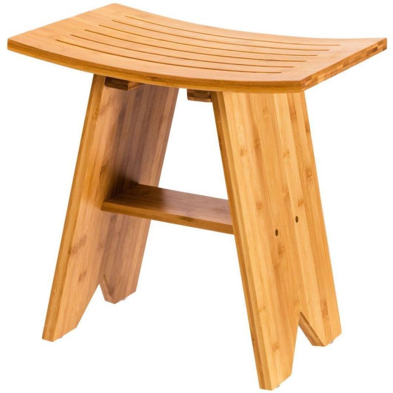 Bamboo Wooden Bathroom Vanity Stool