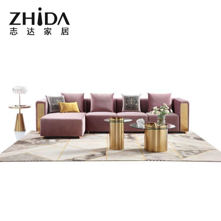 High-End Italian New Luxury Style Sofa Comfort Villa Sofa Couc L Shape U Shape Stainless Steel Sectional Sofas