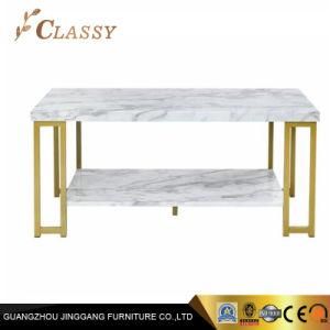 Modern Design Living Room Metal Based Console Marble Table