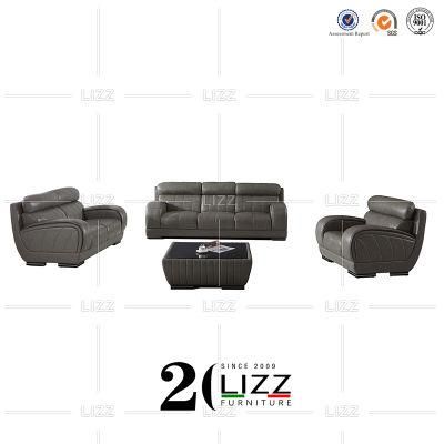 Modern Commercial Hotel Furniture Leisure Genuine Leather Sofa Set