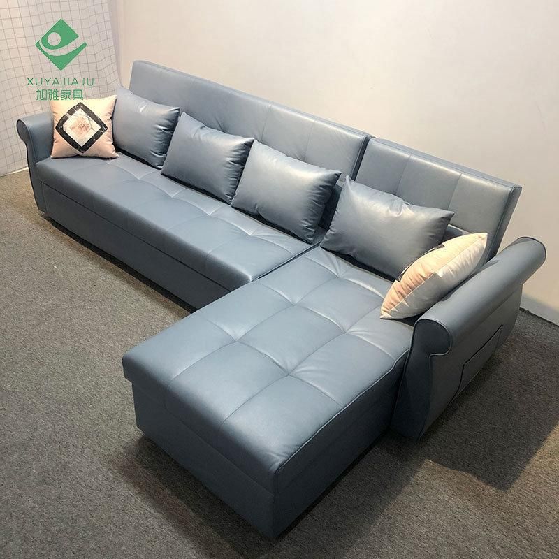 L Shape Sofa Set Custom Made Storage Adjustable Folding Sofa