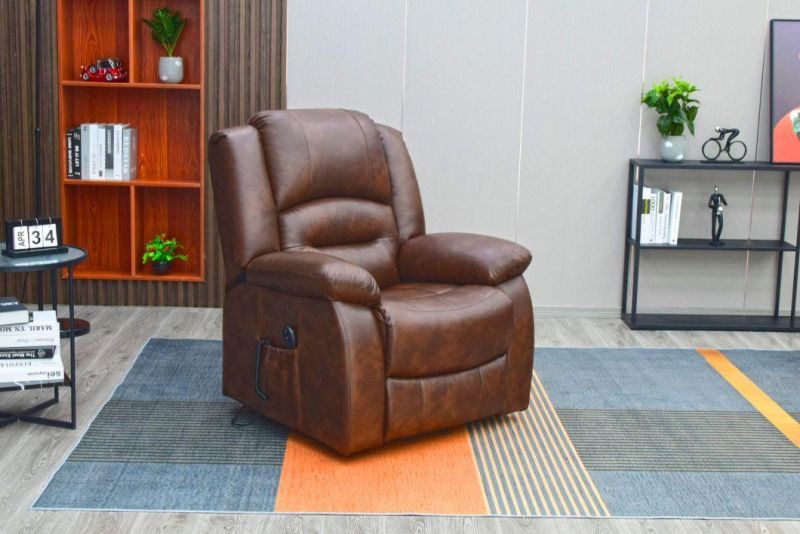 Jky Furniture Living Room Single Seat Air Leather Power Electric Riser Lift Assist Recliner Chair with 8 Points Massage Function for Elderly