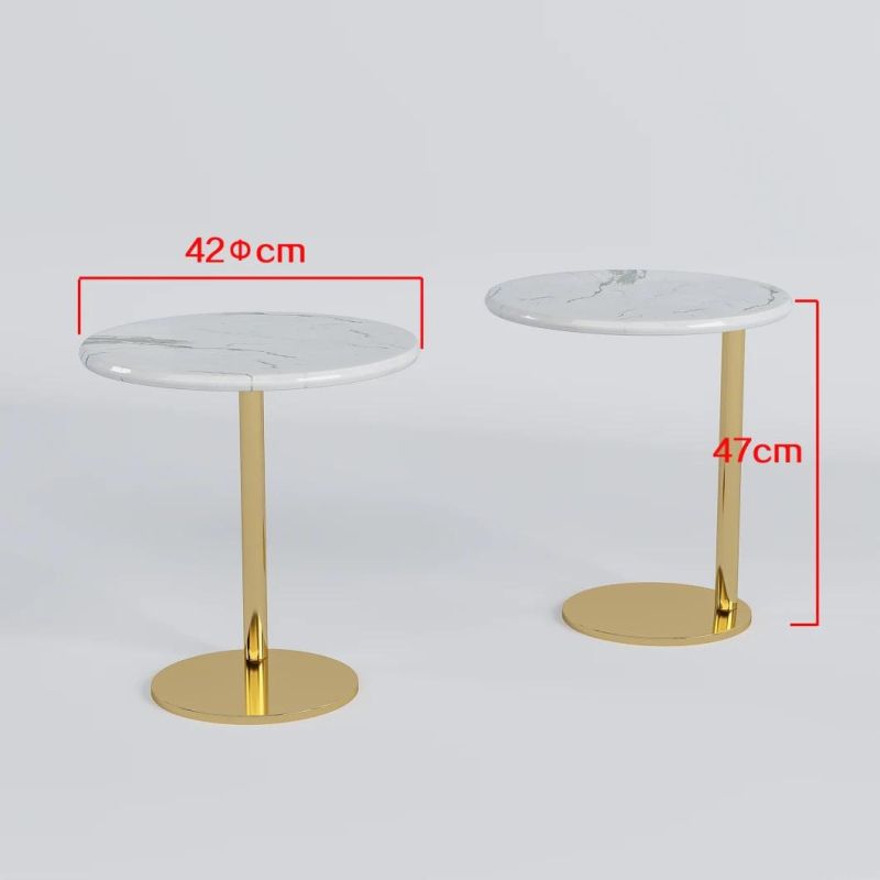 Nordic Simple Design Hotel Office Home Furniture Modern Round Shape Marble Double Coffee Table