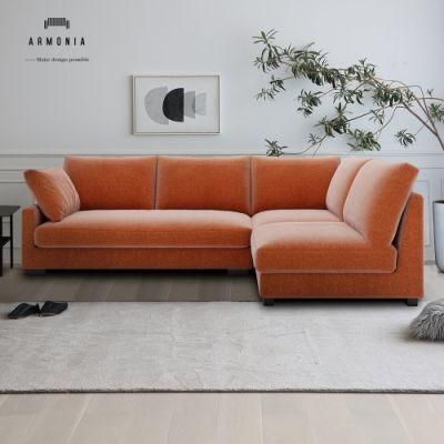 Non Inflatable Couch Chesterfield Home Furniture Fabric Corner Sofa