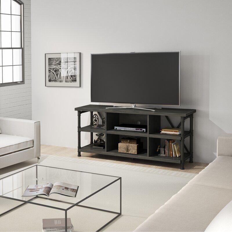 Living Room Furniture Black Finish Lamantia TV Stand for Tvs up to 60 Inches