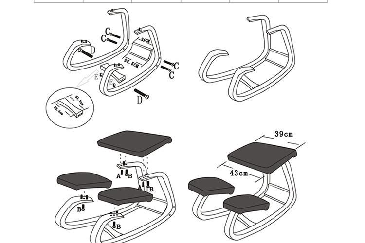 Children Rocking Plywood Bent Wood Ergonomics Kneeling Chair