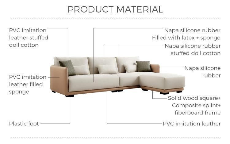 Linsy Italian Sofa White Genuine Leather Sectional Sofas S191