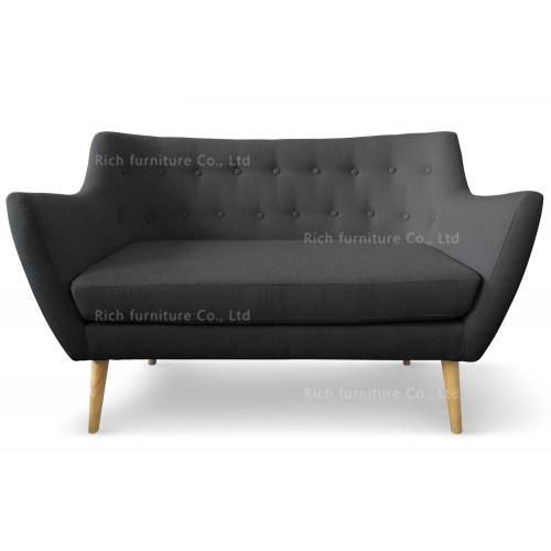 Loveseat Black Wooden Couch Sofa Office Furniture Couch