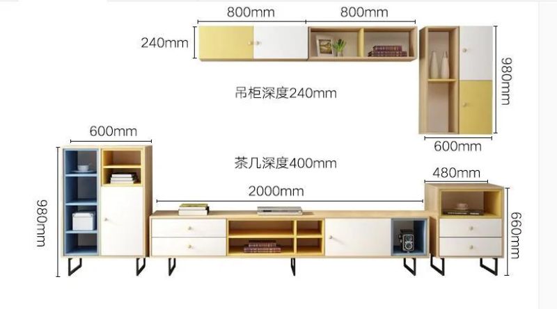 Factory Prices Modern Hotel Furniture TV Unit and Coffee Table