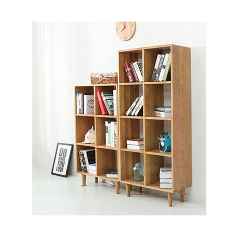 Bookcase with Shelf Home Furniture Oak Wooden Shelves Bookshelf Wood Color