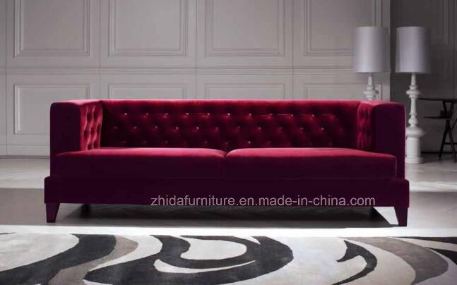 Zhida Hot Sale High End Home Furniture Modern Villa Living Room Velvet Chesterfield Sofa Set Hotel Solid Wood Leg Reception Loveseat Sectional Sofa