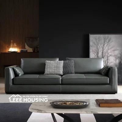 China Factory Supply Modern Italian Leisure House Decoration Furniture PU Leather Living Room Upholstered Sofa