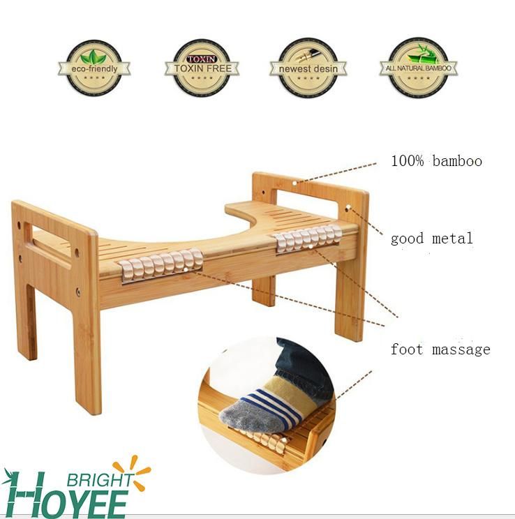 Adjustable Luxury Squatting 100% Solid Toilet Stool Bamboo