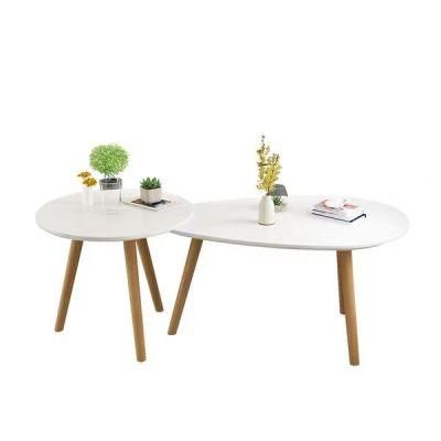 Elegant Table Design Raindrop Shape Solid Wood Furniture Nesting Coffee Table Sets